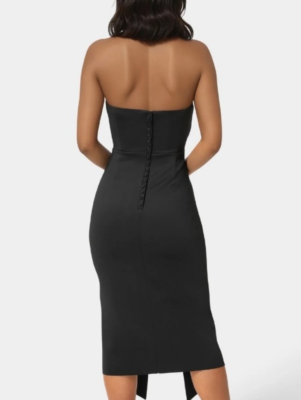 Bebe Black One-Shoulder Ruffle Sheath Dress - Picture 3 of 3